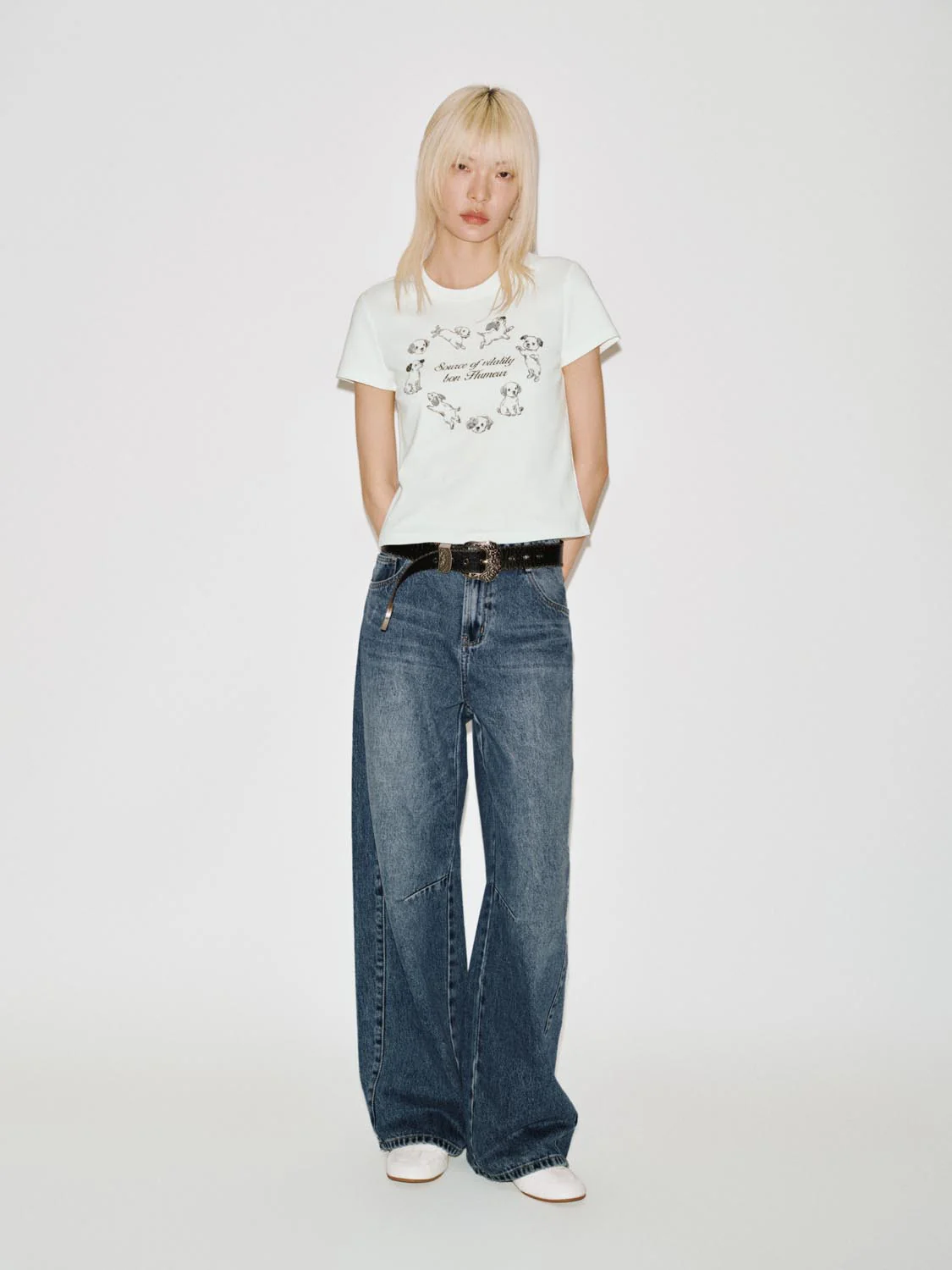 Crew Neck Cropped Printed T-Shirts - Image 5