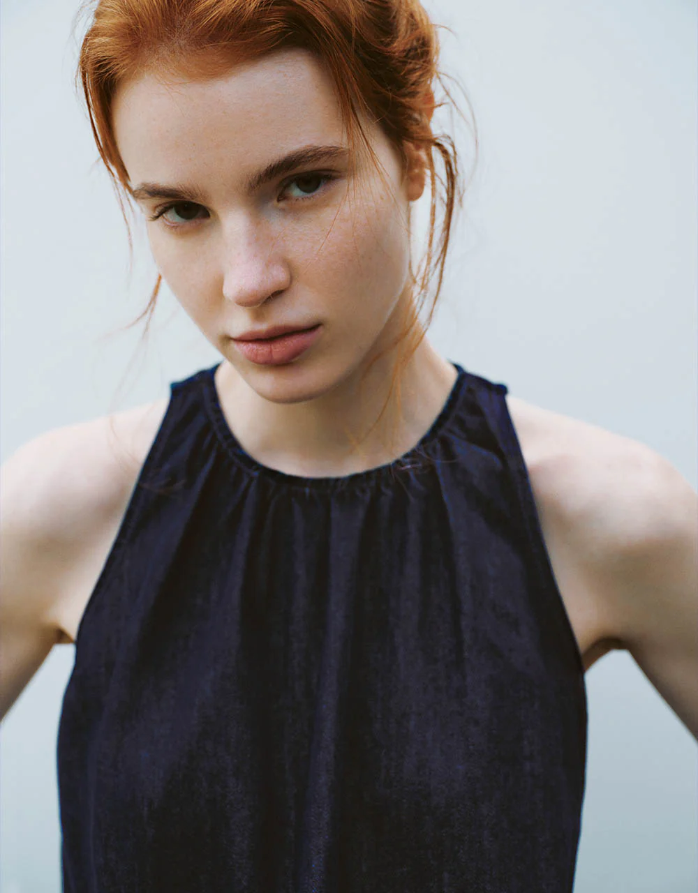 Crew Neck Denim Tank Top - Image 4