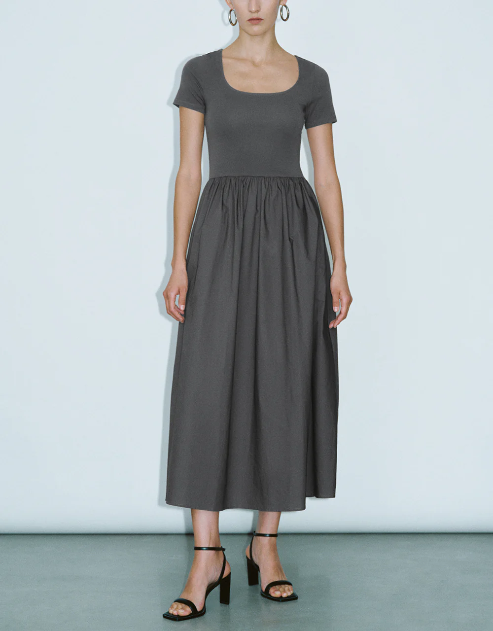 Crew Neck Knitted A-Line Dress - Image 18