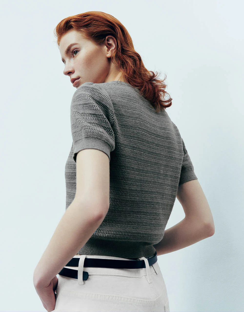 Crew Neck Knitted T-Shirt - Image 3
