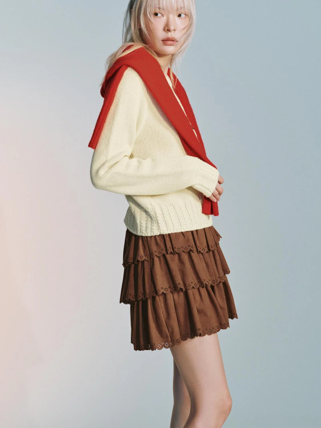 Crew Neck Long Sleeve Knitted T-Shirts - Image 2