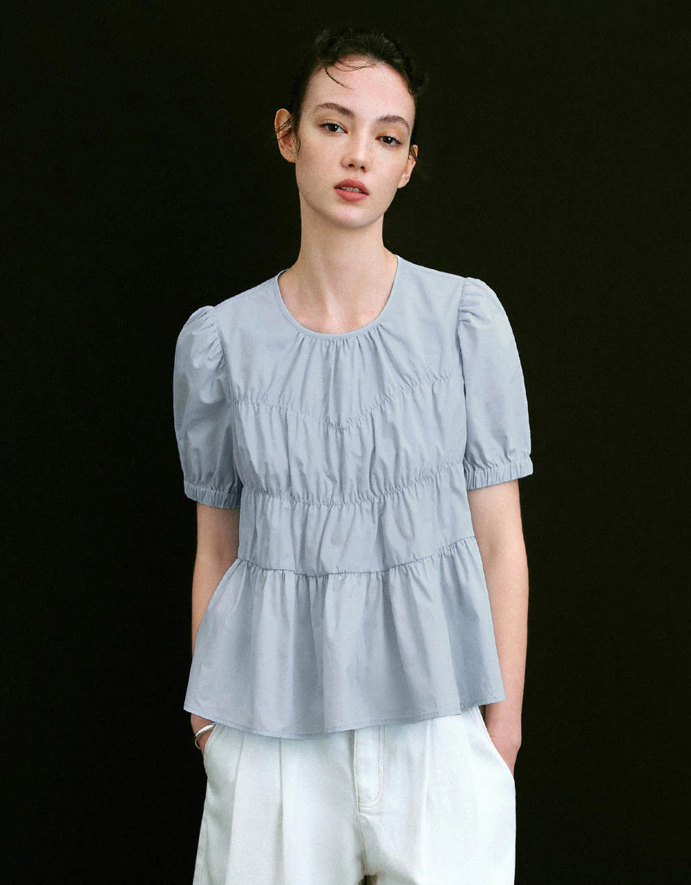 Crew Neck Loose Blouse - Image 17