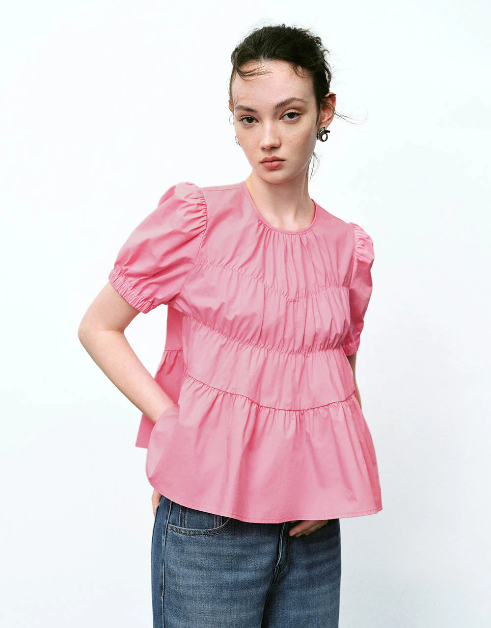 Crew Neck Loose Blouse - Image 25