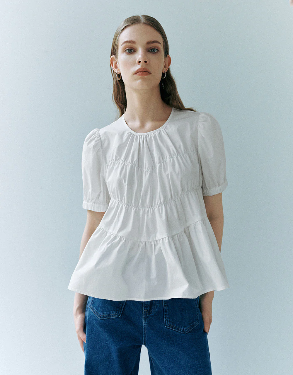 Crew Neck Loose Blouse - Image 34