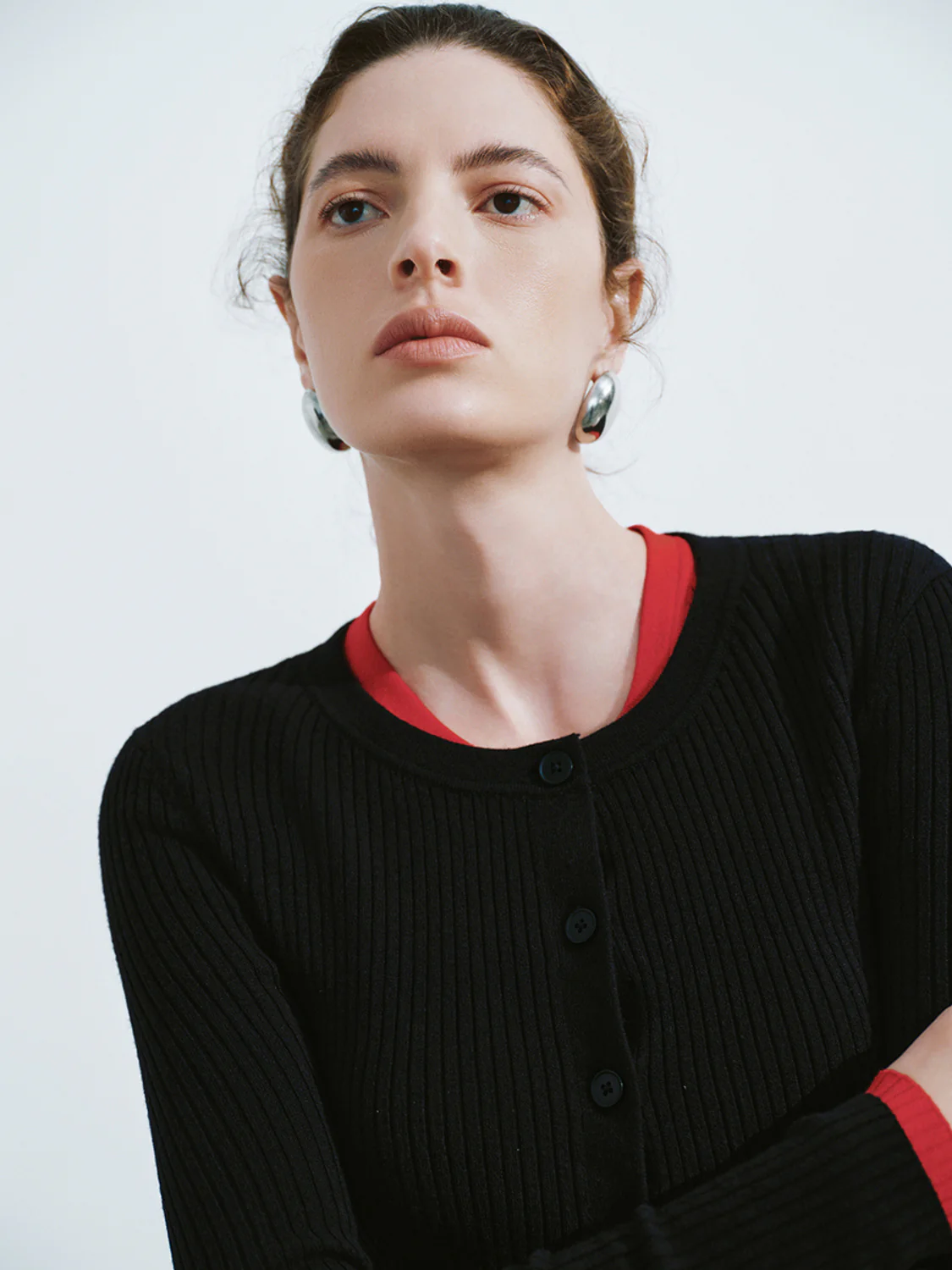 Crew Neck Skinny Knitted Cardigan - Image 23