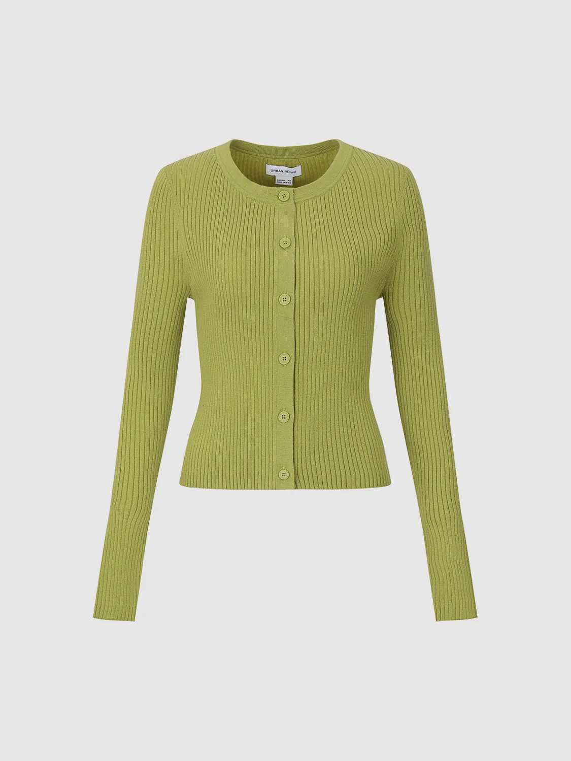 Crew Neck Skinny Knitted Cardigan - Image 30