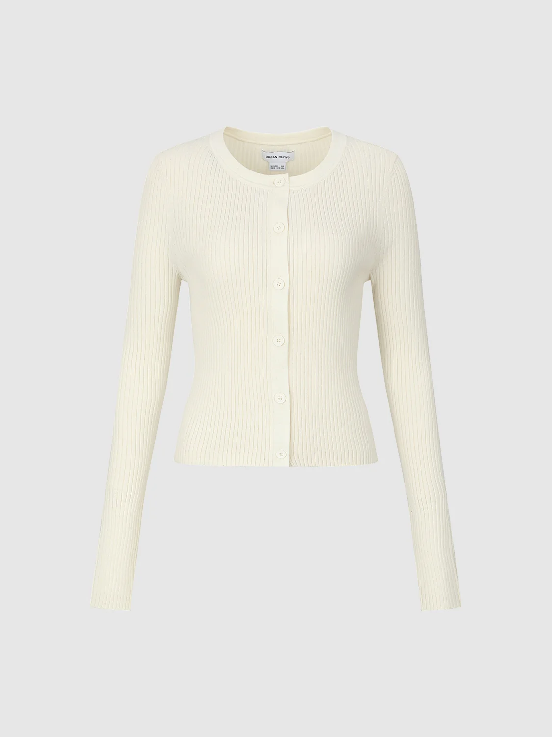 Crew Neck Skinny Knitted Cardigan - Image 6