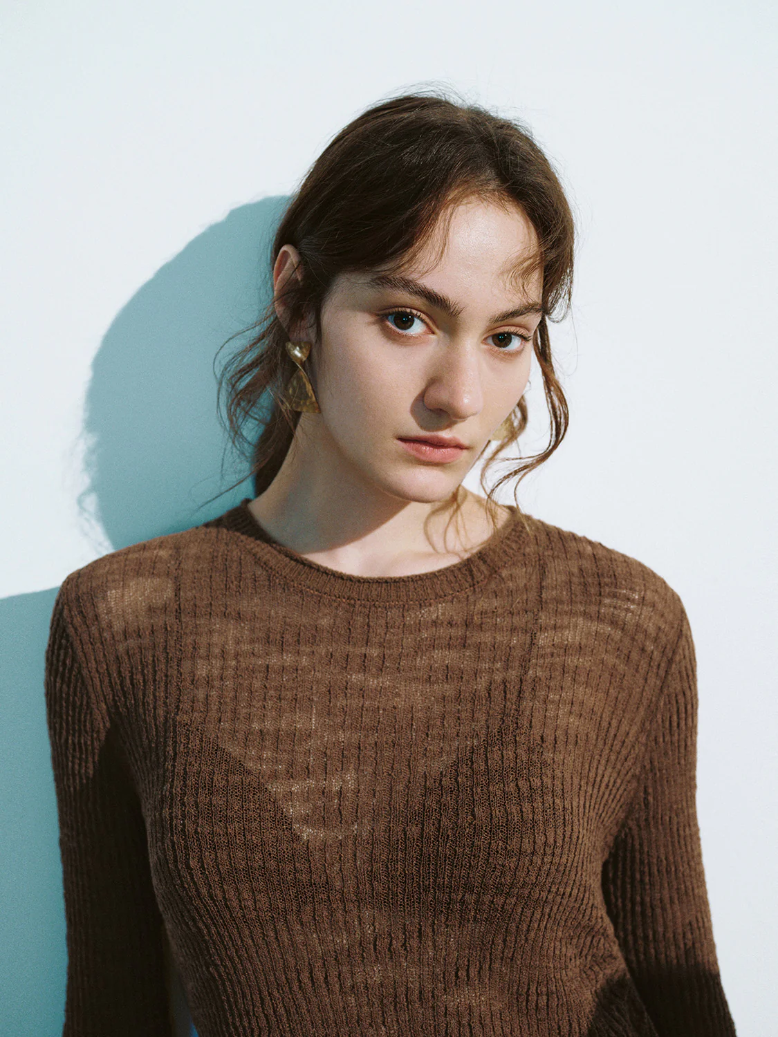 Crew Neck Skinny Knitted T-Shirt - Image 5