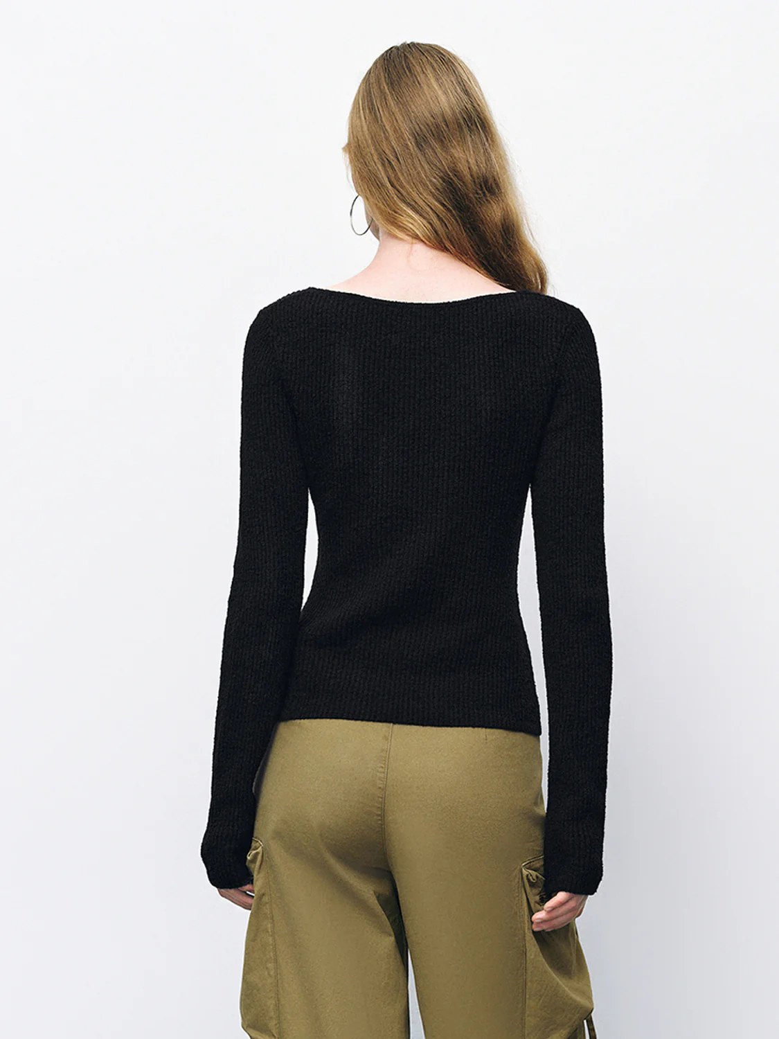 Crew Neck Skinny Knitted T-Shirt - Image 2