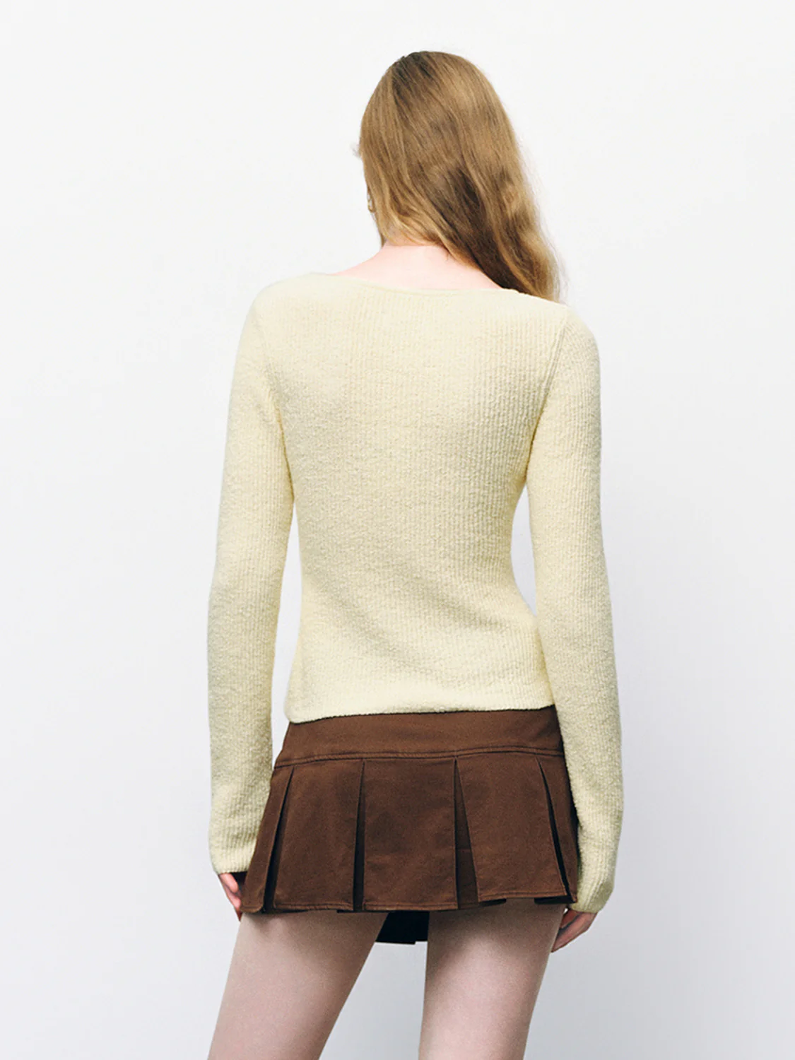 Crew Neck Skinny Knitted T-Shirt - Image 8