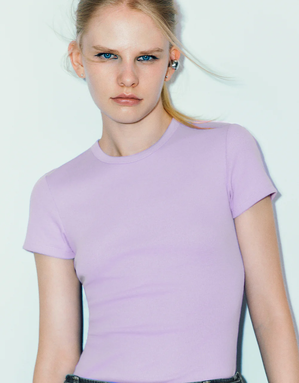 Crew Neck Skinny T-Shirt - Image 43