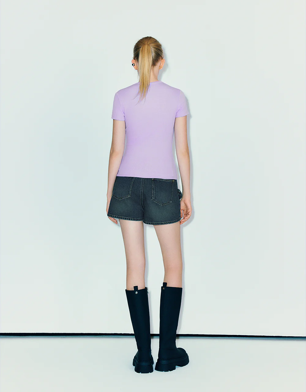 Crew Neck Skinny T-Shirt - Image 46