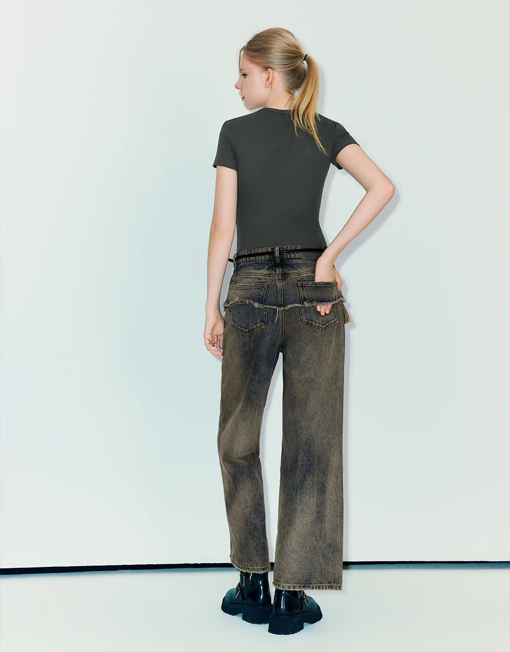 Crew Neck Skinny T-Shirt - Image 54