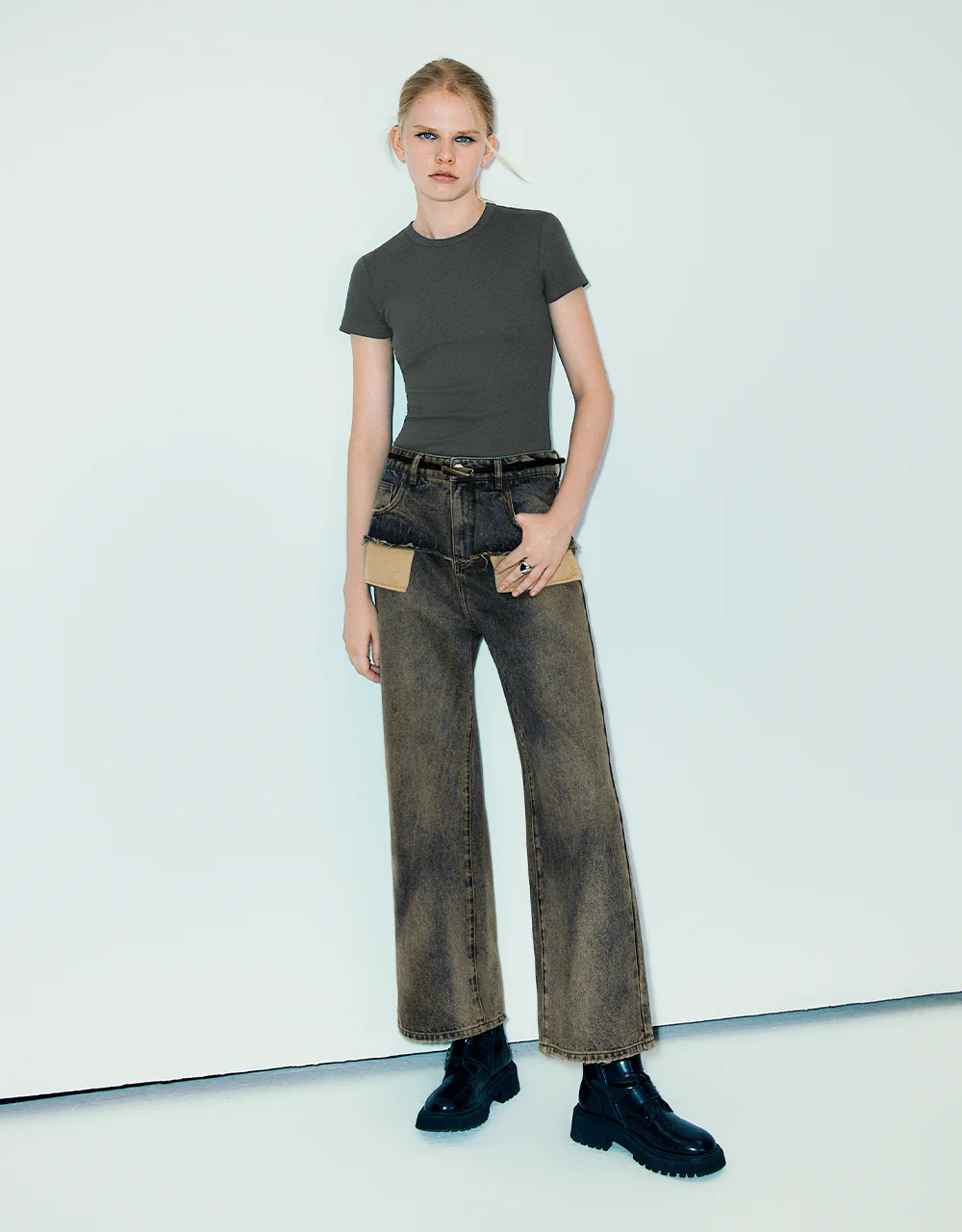 Crew Neck Skinny T-Shirt - Image 55