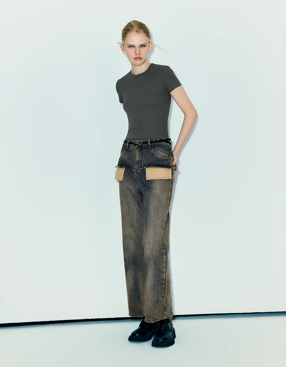 Crew Neck Skinny T-Shirt - Image 56