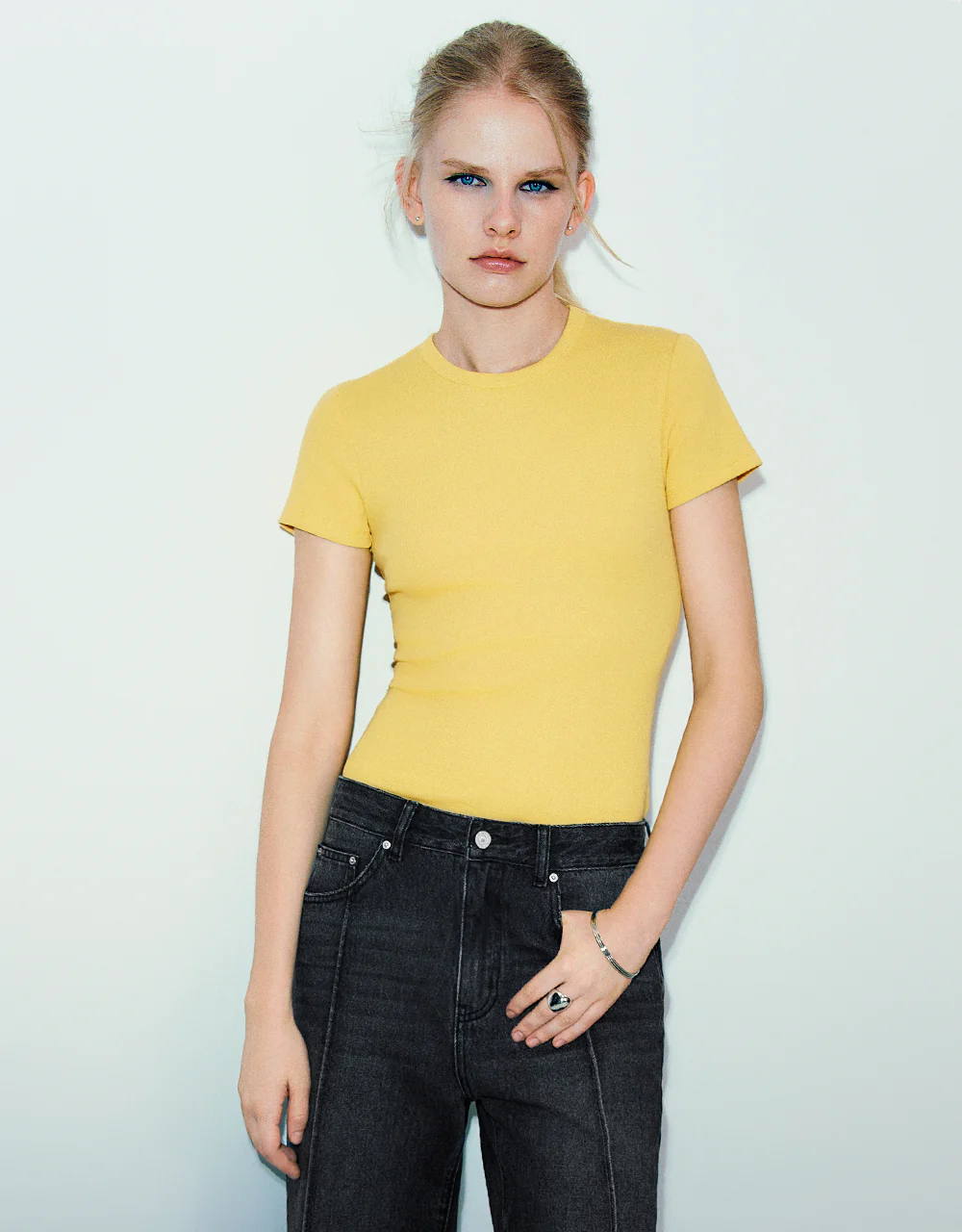 Crew Neck Skinny T-Shirt - Image 60