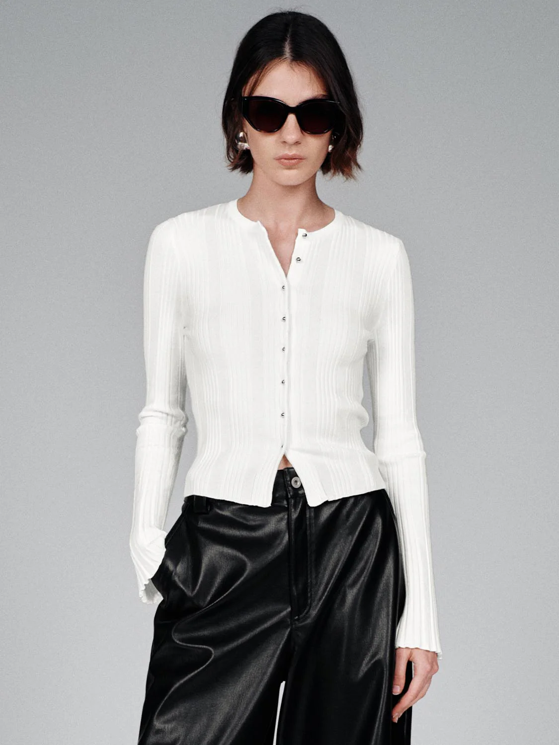 Crew Neck Slim Fit Knitted Cardigans - Image 20