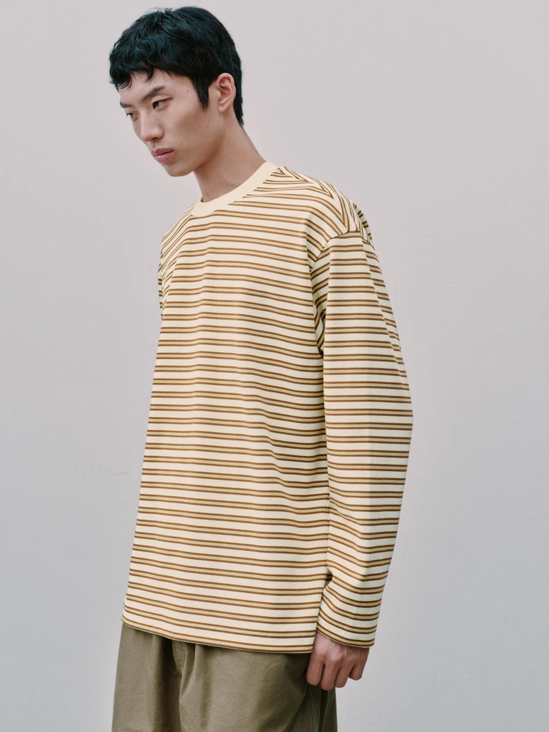 Crew Neck Striped Long Sleeve T-Shirts - Image 2