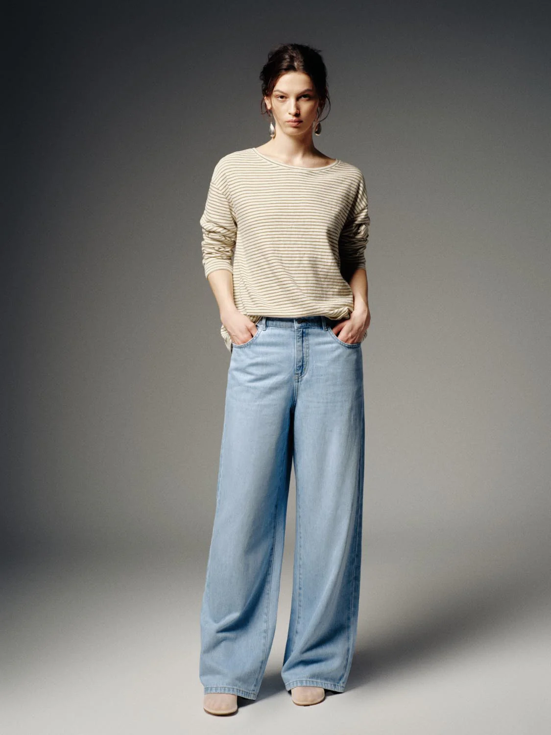 Crew Neck Striped Long Sleeve T-Shirts - Image 5