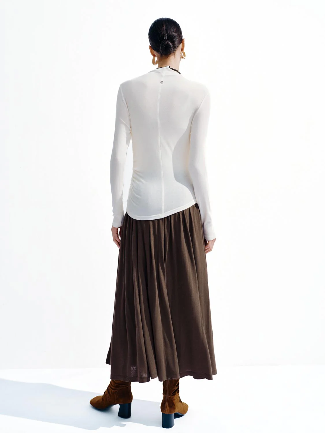 Crinkle A-Line Midi Skirts - Image 13
