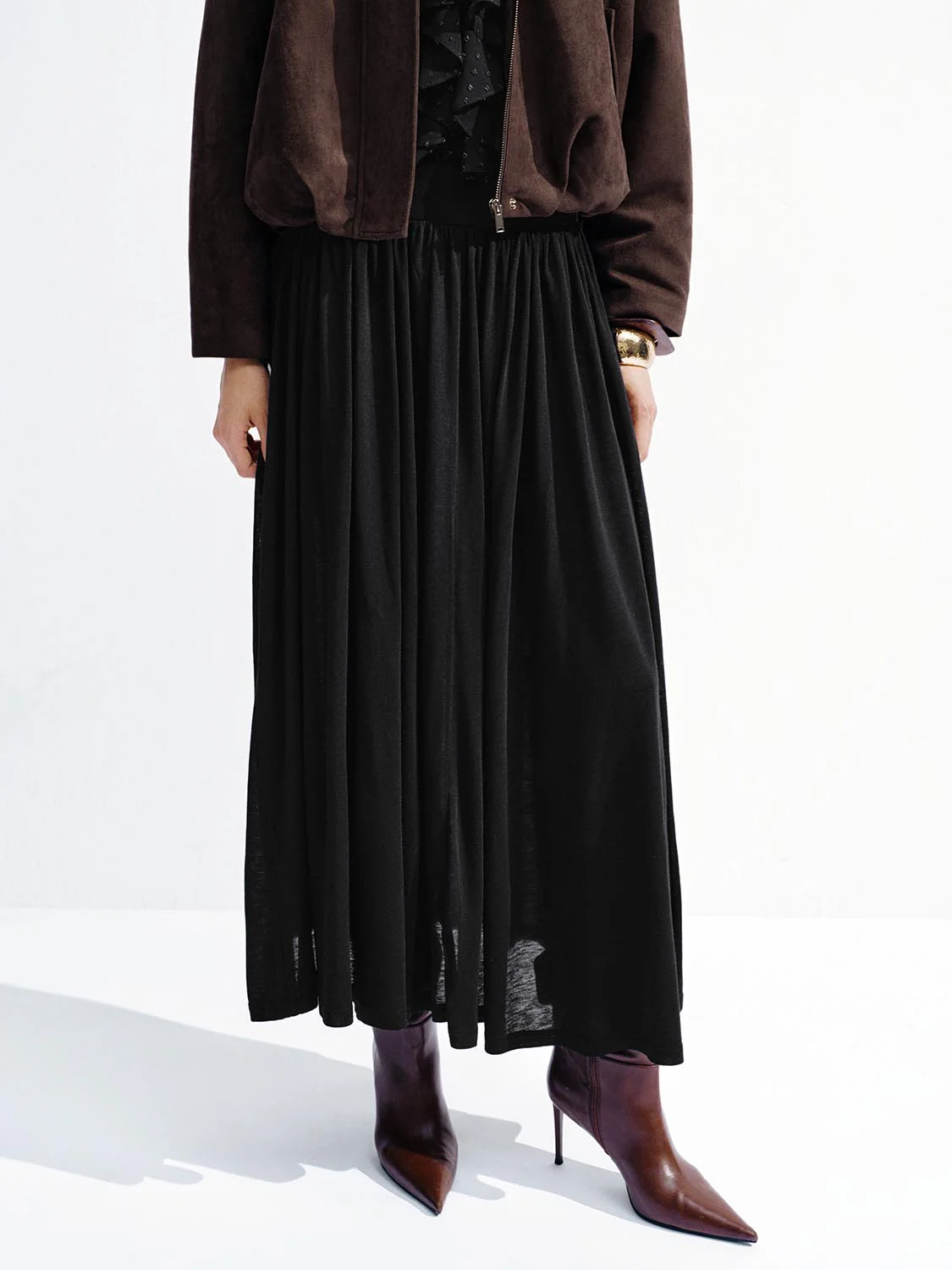 Crinkle A-Line Midi Skirts - Image 17