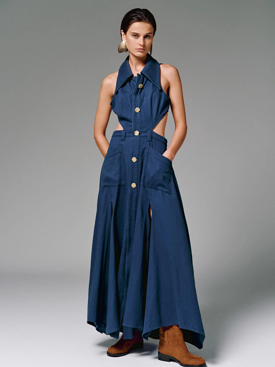 Cut Out Sleeveless Maxi Dresses - Image 10