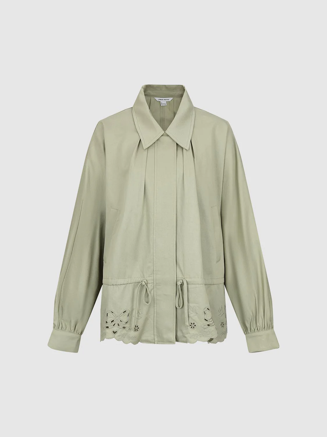 Cutwork Drawstring Collared Jackets - Image 4