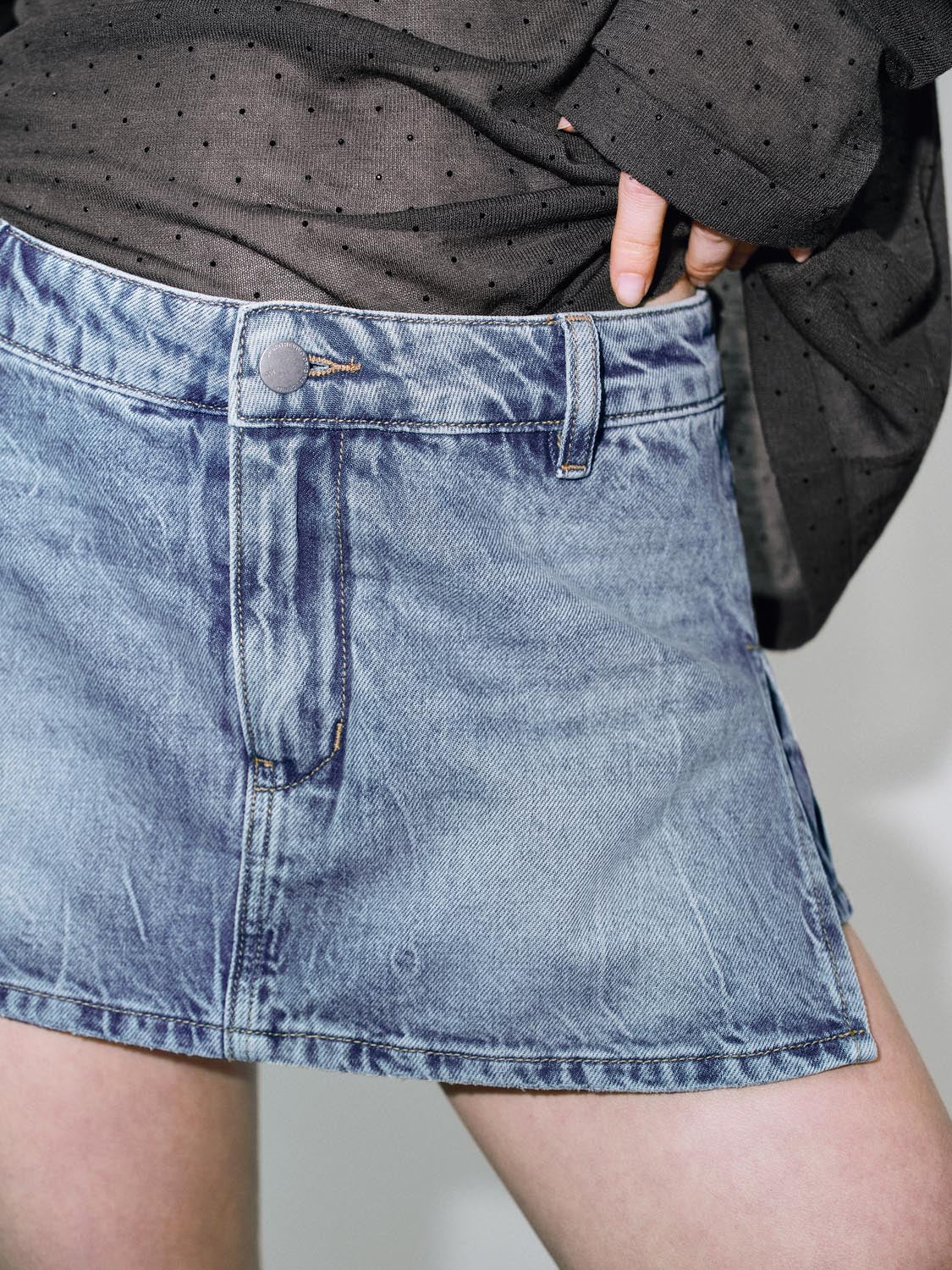 Denim Mini Skirts - Image 5
