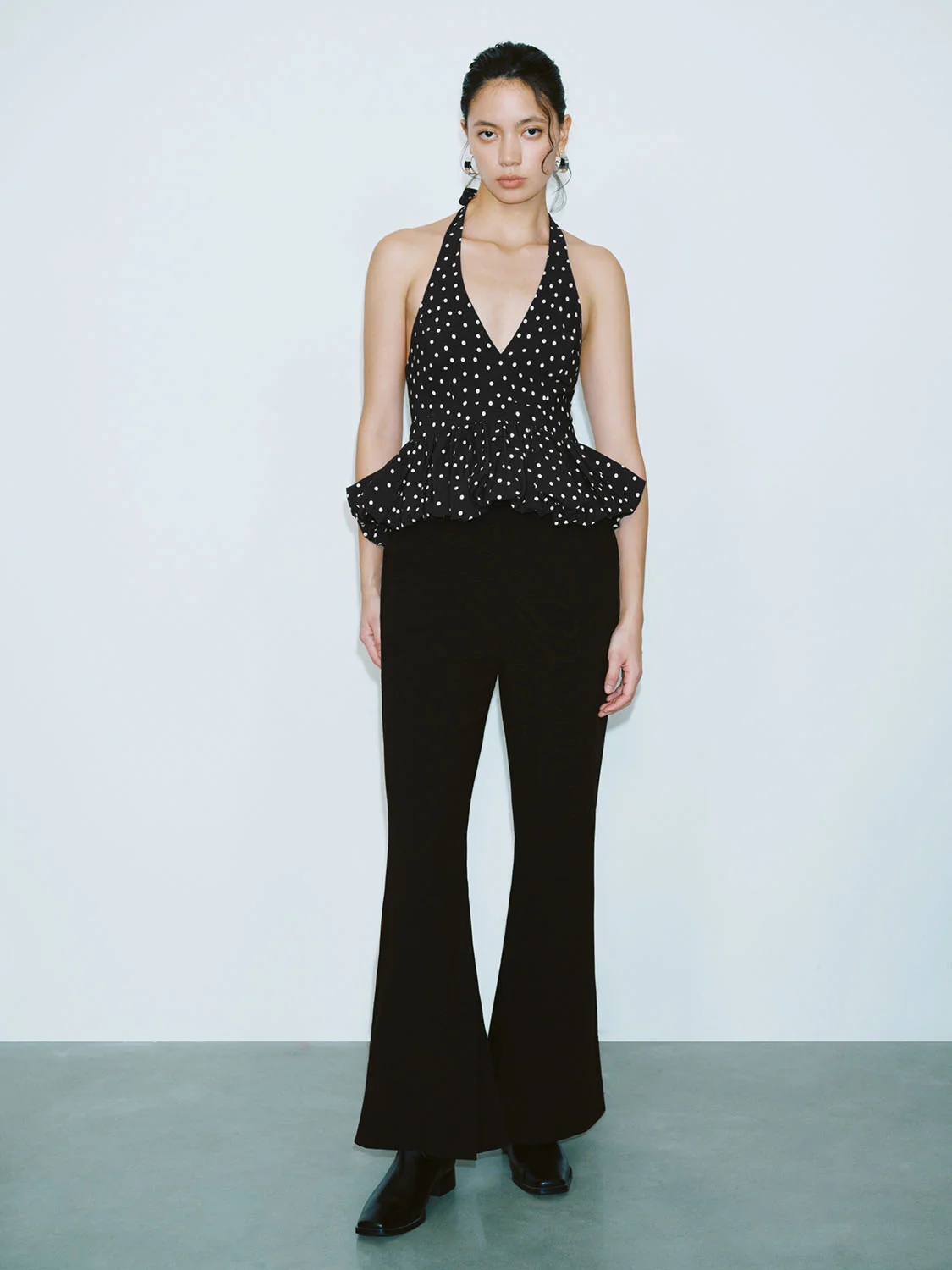 Dotted Halter Neck Cami Tops - Image 3