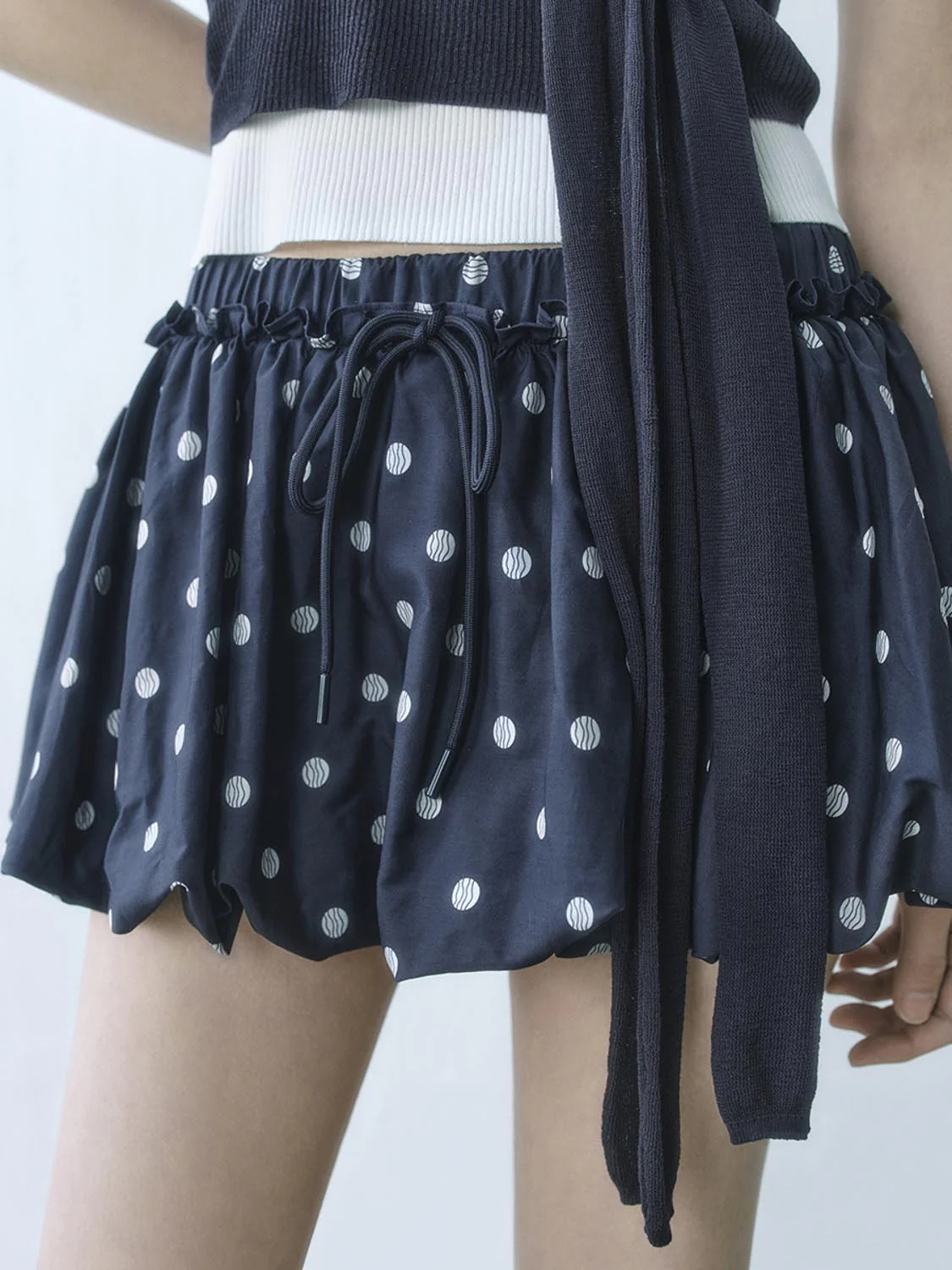 Dotted Mini A-Line Skirts - Image 4