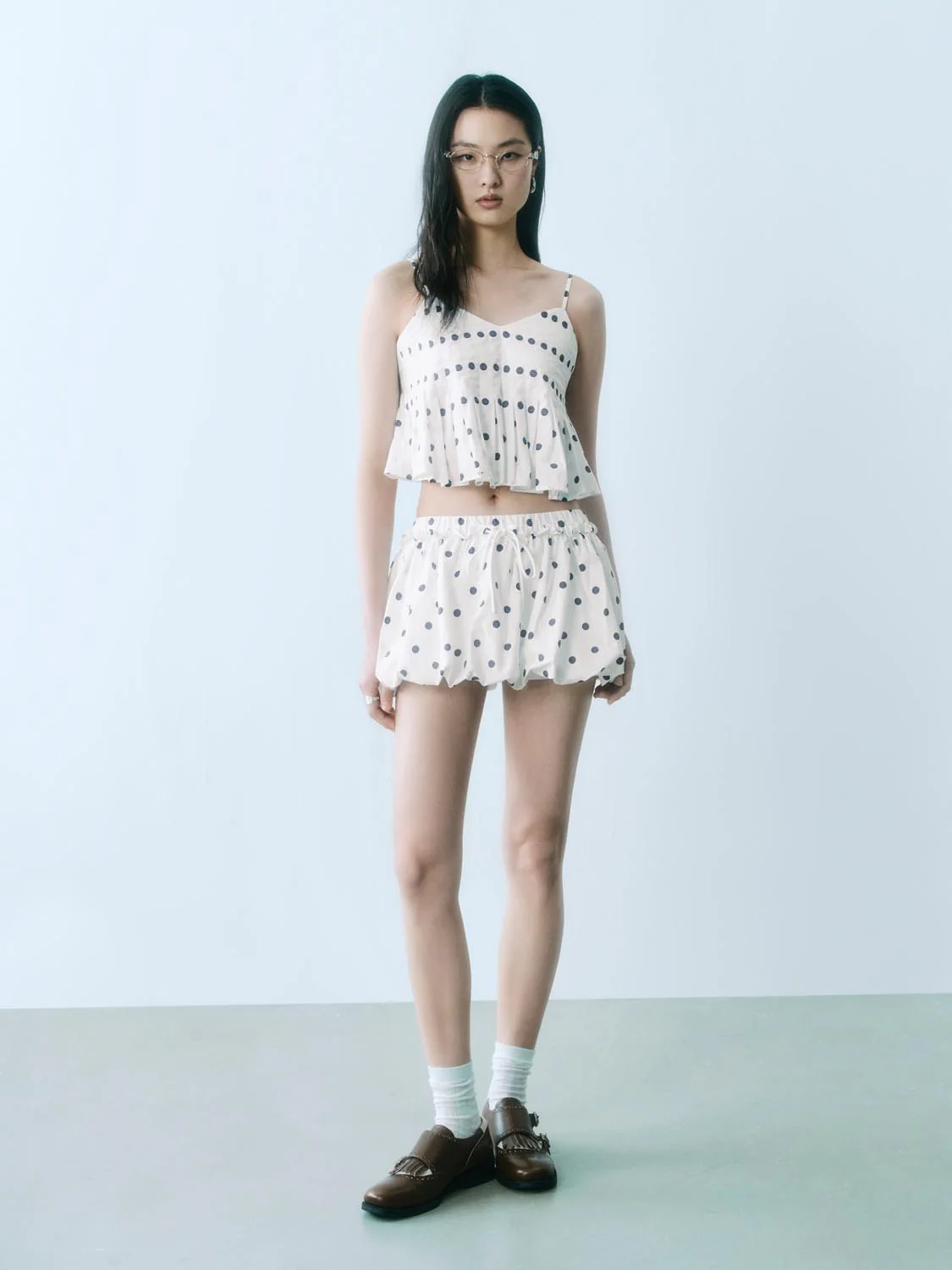 Dotted Mini A-Line Skirts - Image 4