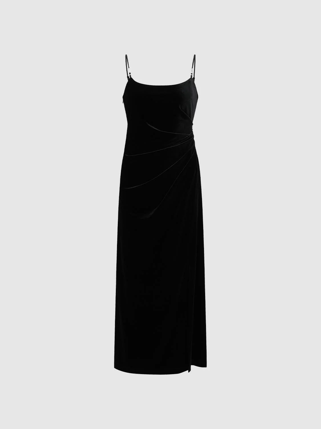 Draped Sleeveless Strappy Straight Midi Dresses - Image 7