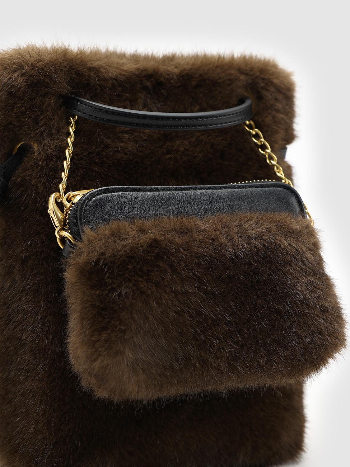 Drawstring Fluffy Shoulder Bags - Image 6