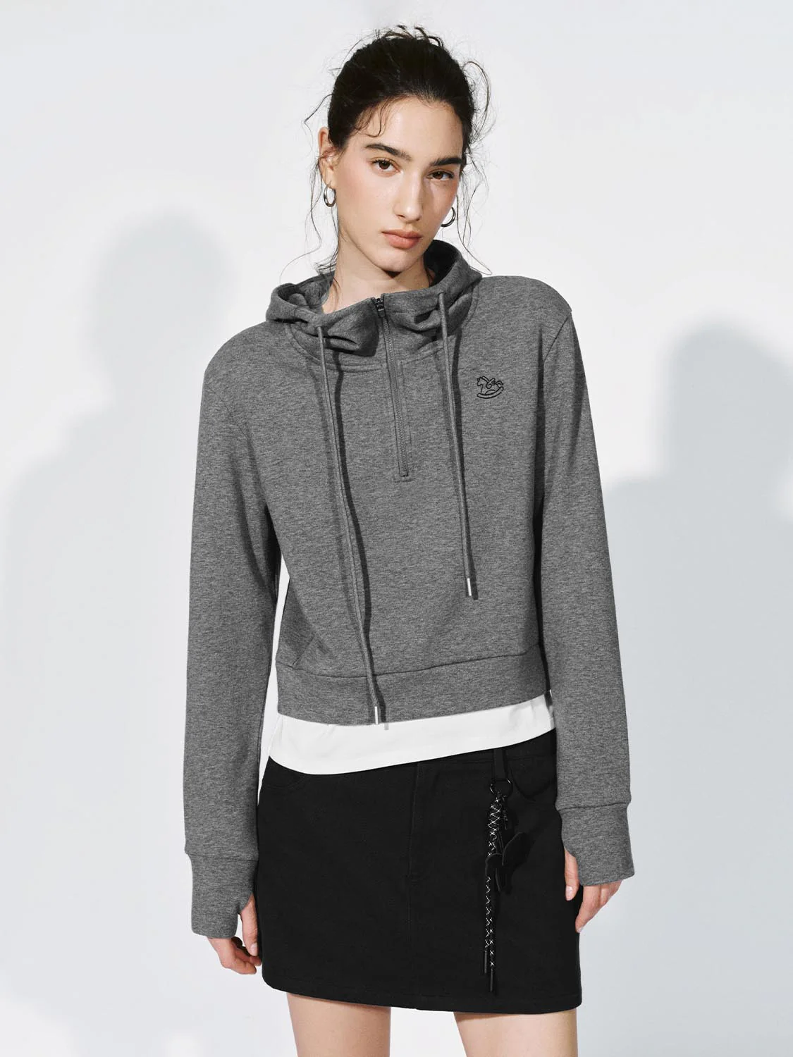 Drawstring Hooded Half-Zip Sweatshirts - Image 9