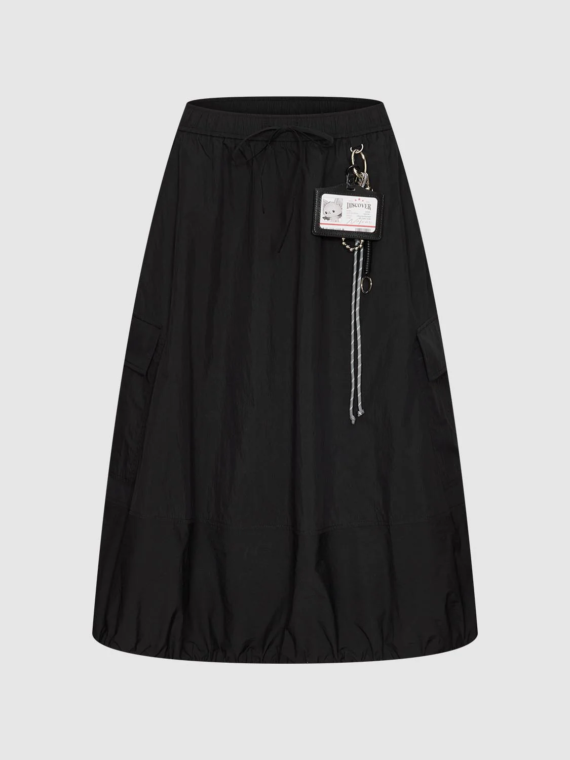 Drawstring Pull On A-Line Midi Skirts - Image 2