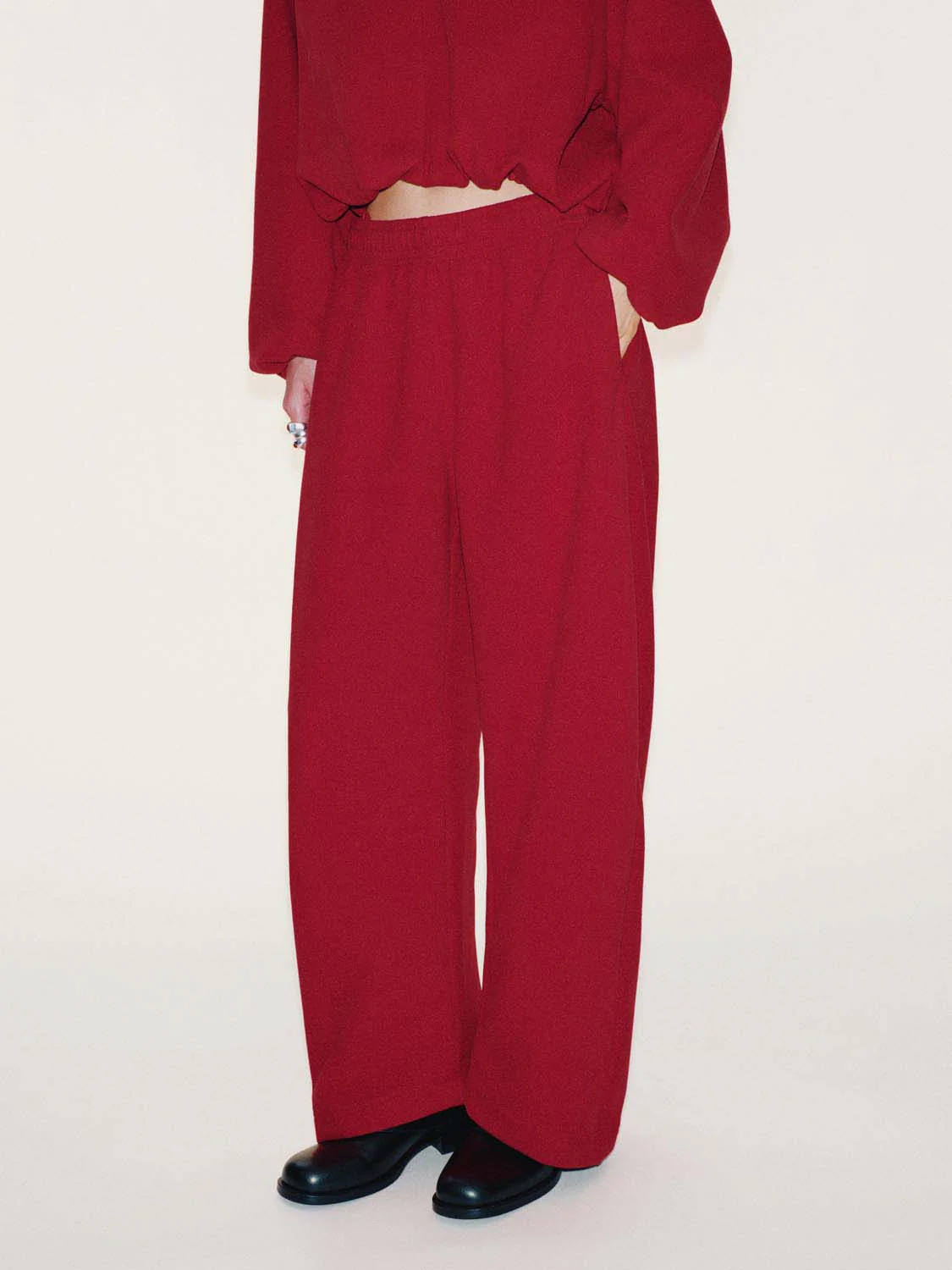 Drawstring Pull On Barrel Leg Pants - Image 3