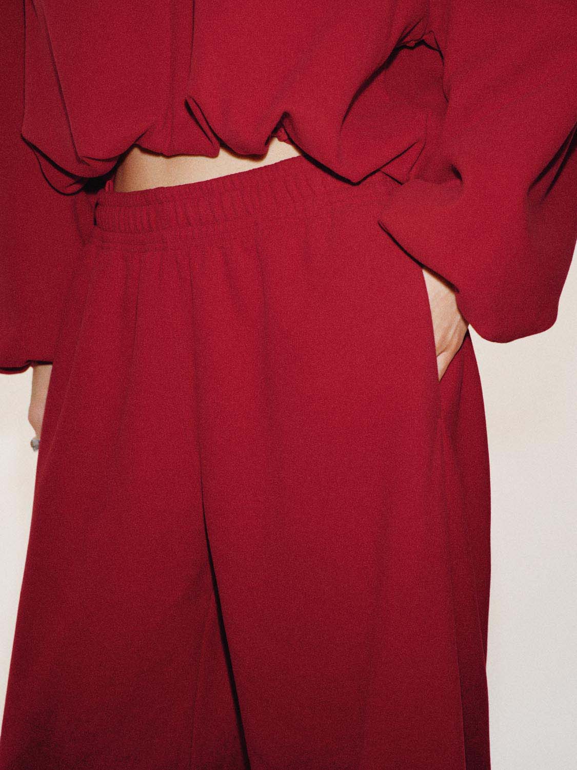 Drawstring Pull On Barrel Leg Pants - Image 5