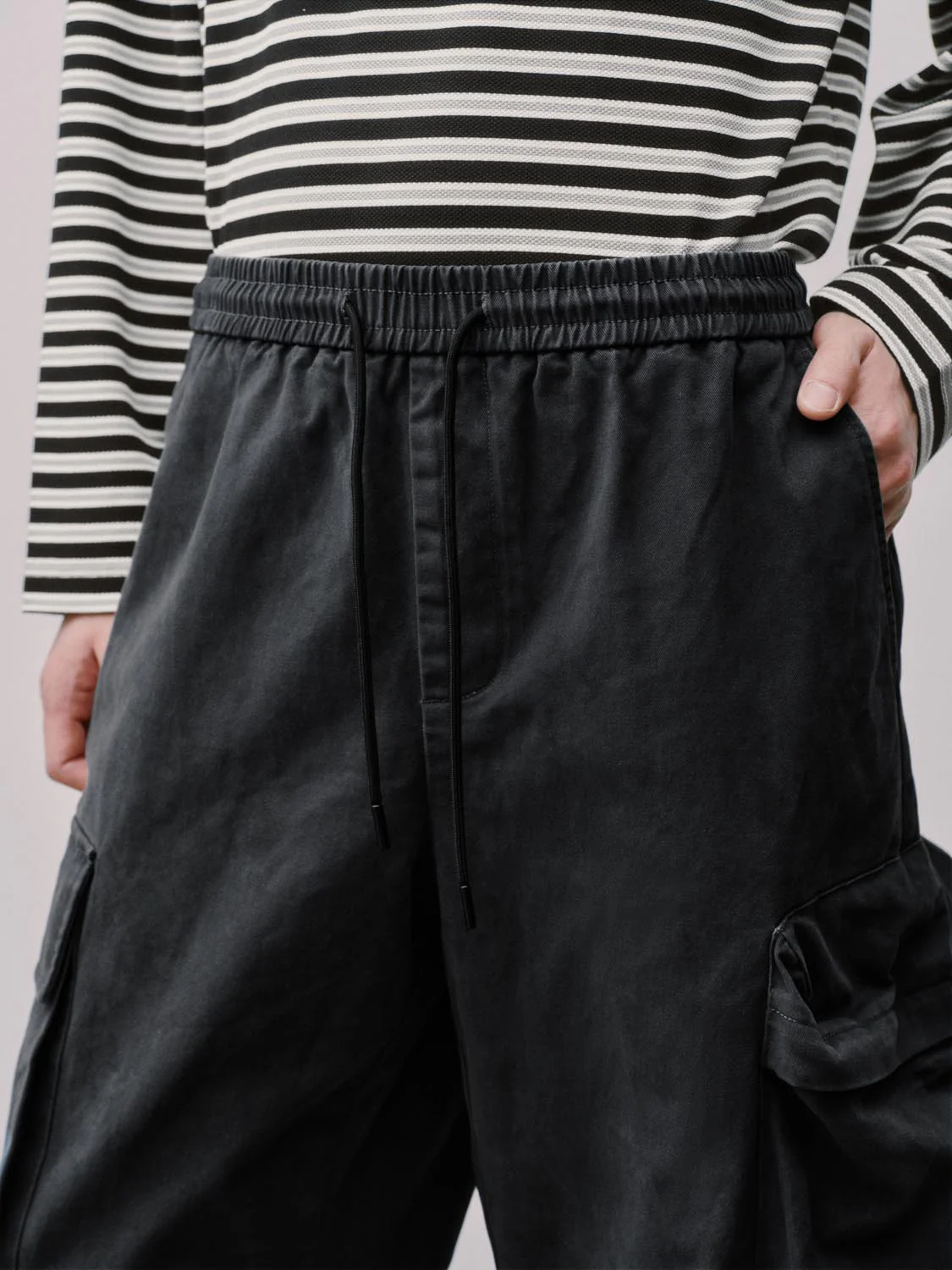 Drawstring Pull On Flap Pocket Cargo Pants - Image 6