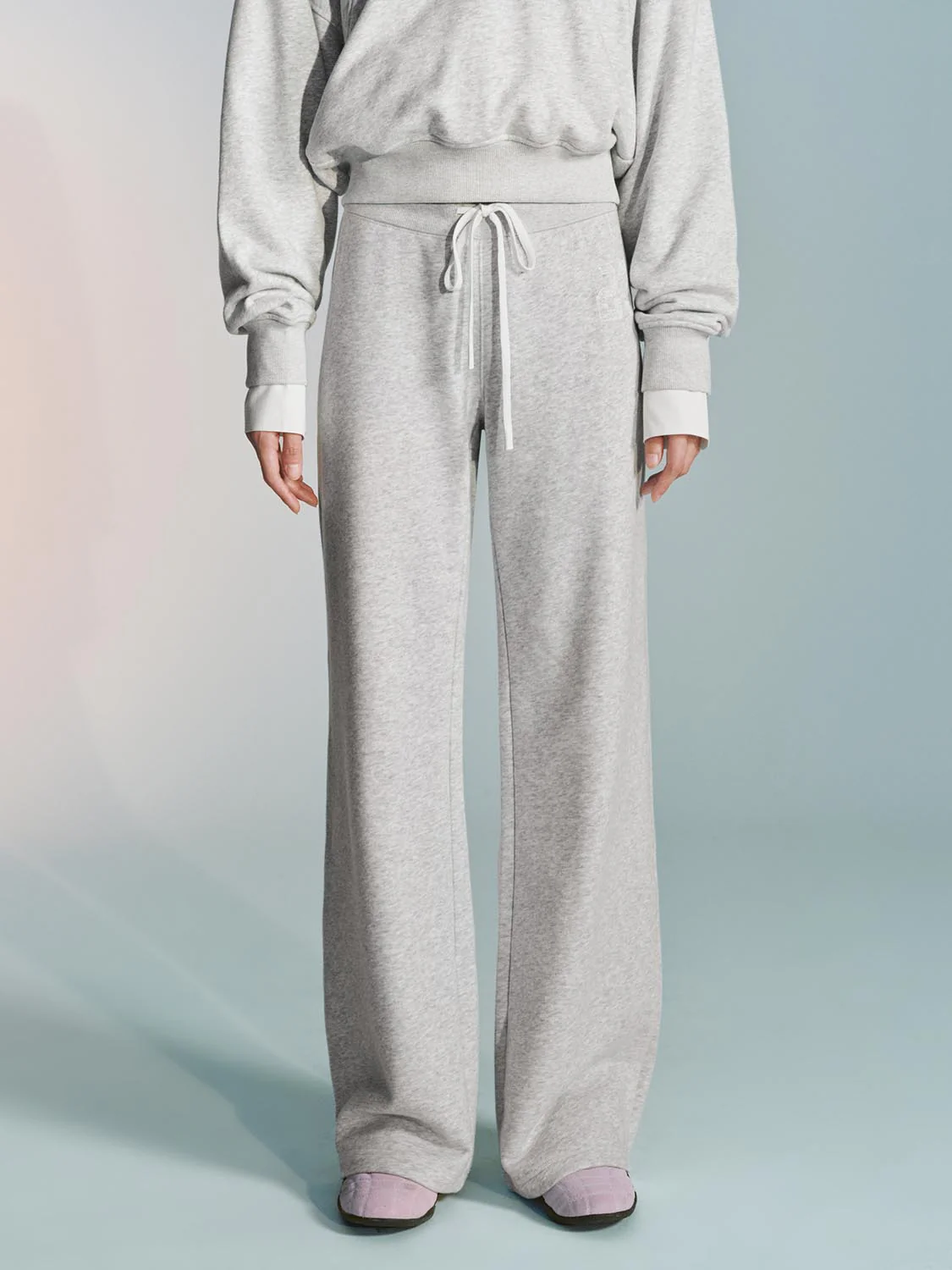 Drawstring Pull On Flare Leg Pants