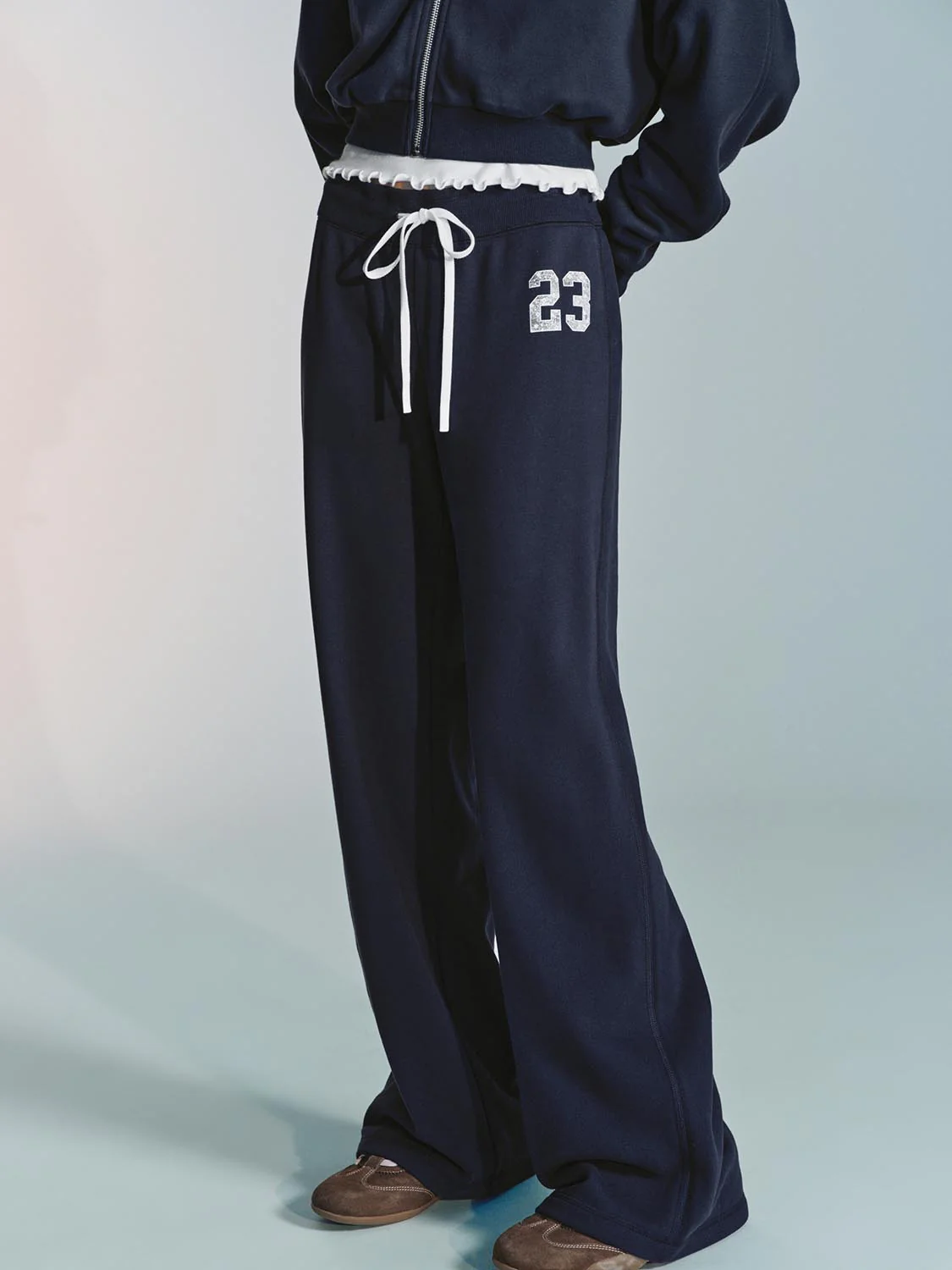 Drawstring Pull On Flare Leg Pants - Image 11