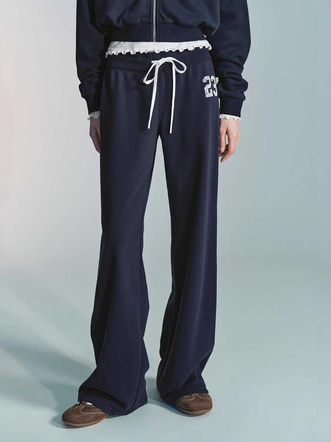 Drawstring Pull On Flare Leg Pants - Image 26