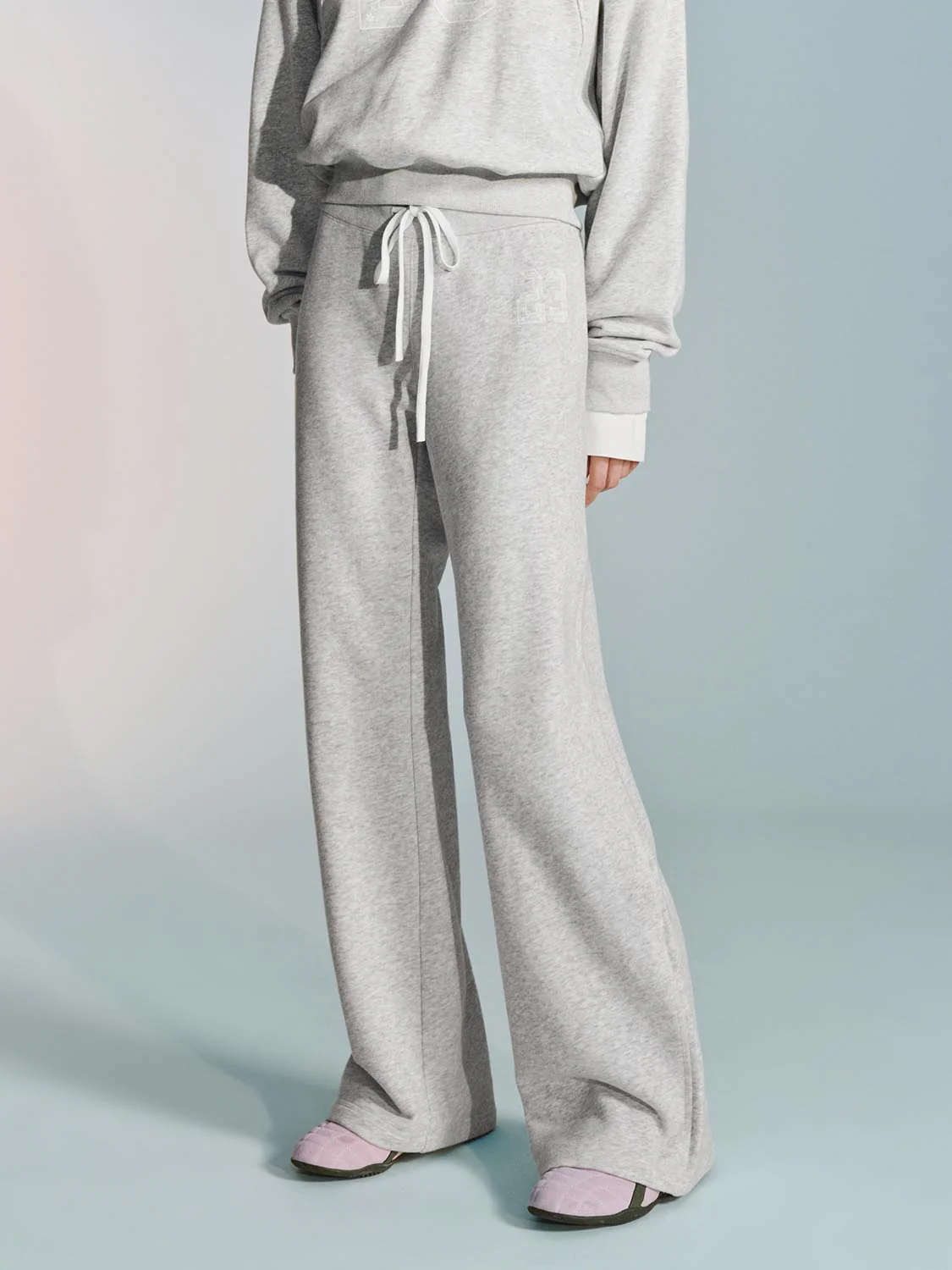 Drawstring Pull On Flare Leg Pants - Image 3