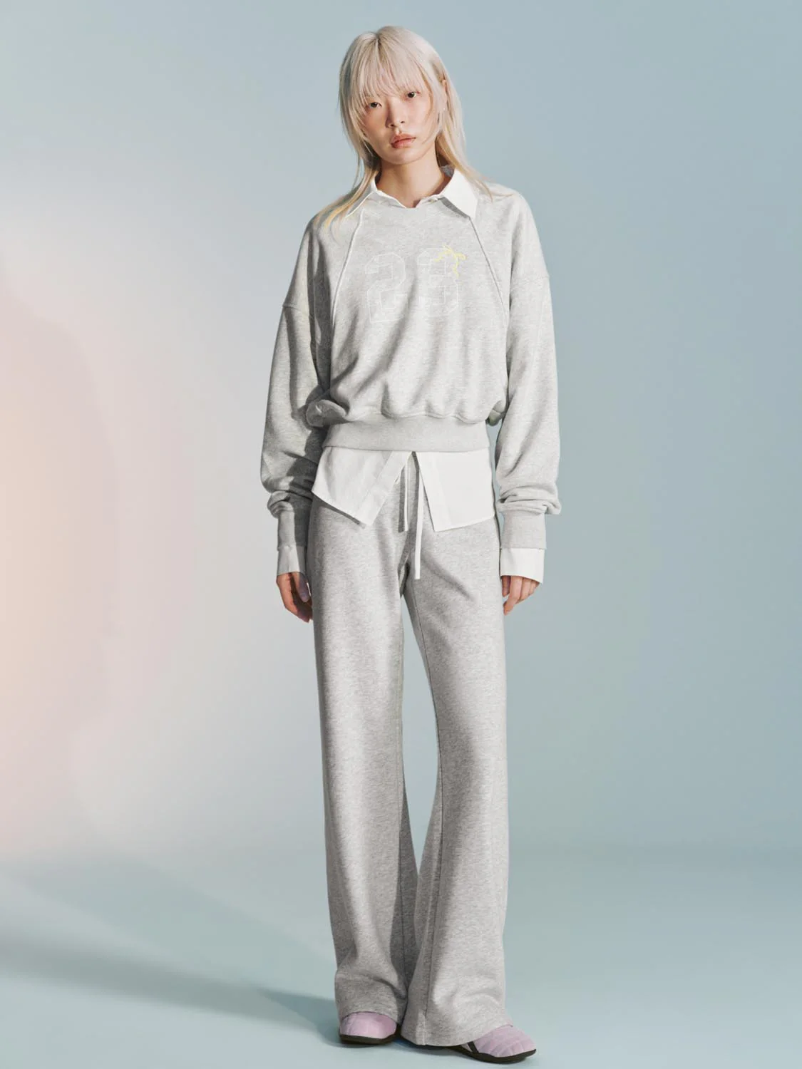 Drawstring Pull On Flare Leg Pants - Image 7