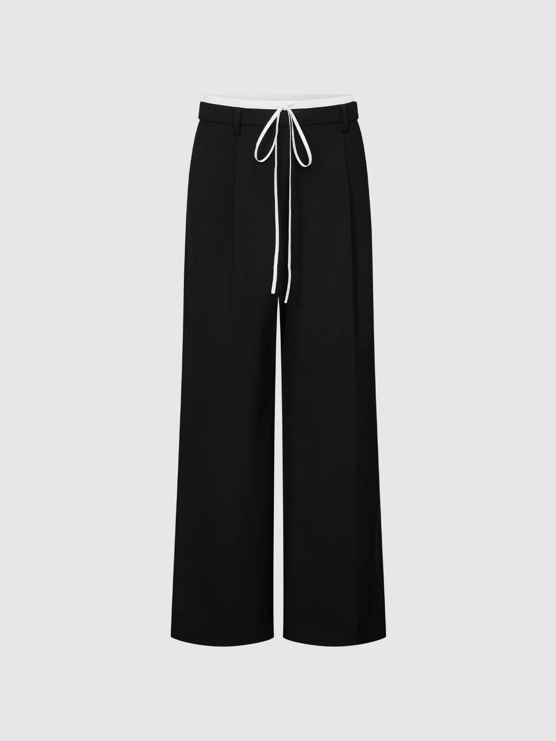 Drawstring Pull On Pleated Wide Leg Pants - Image 10