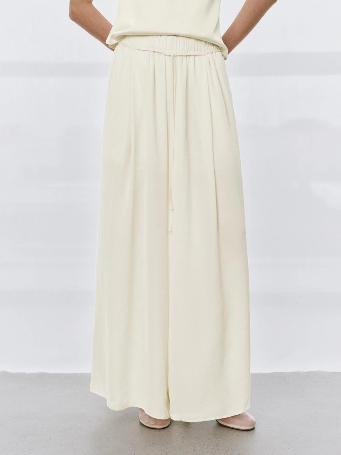 Drawstring Pull On Wide Leg Pants - Image 11