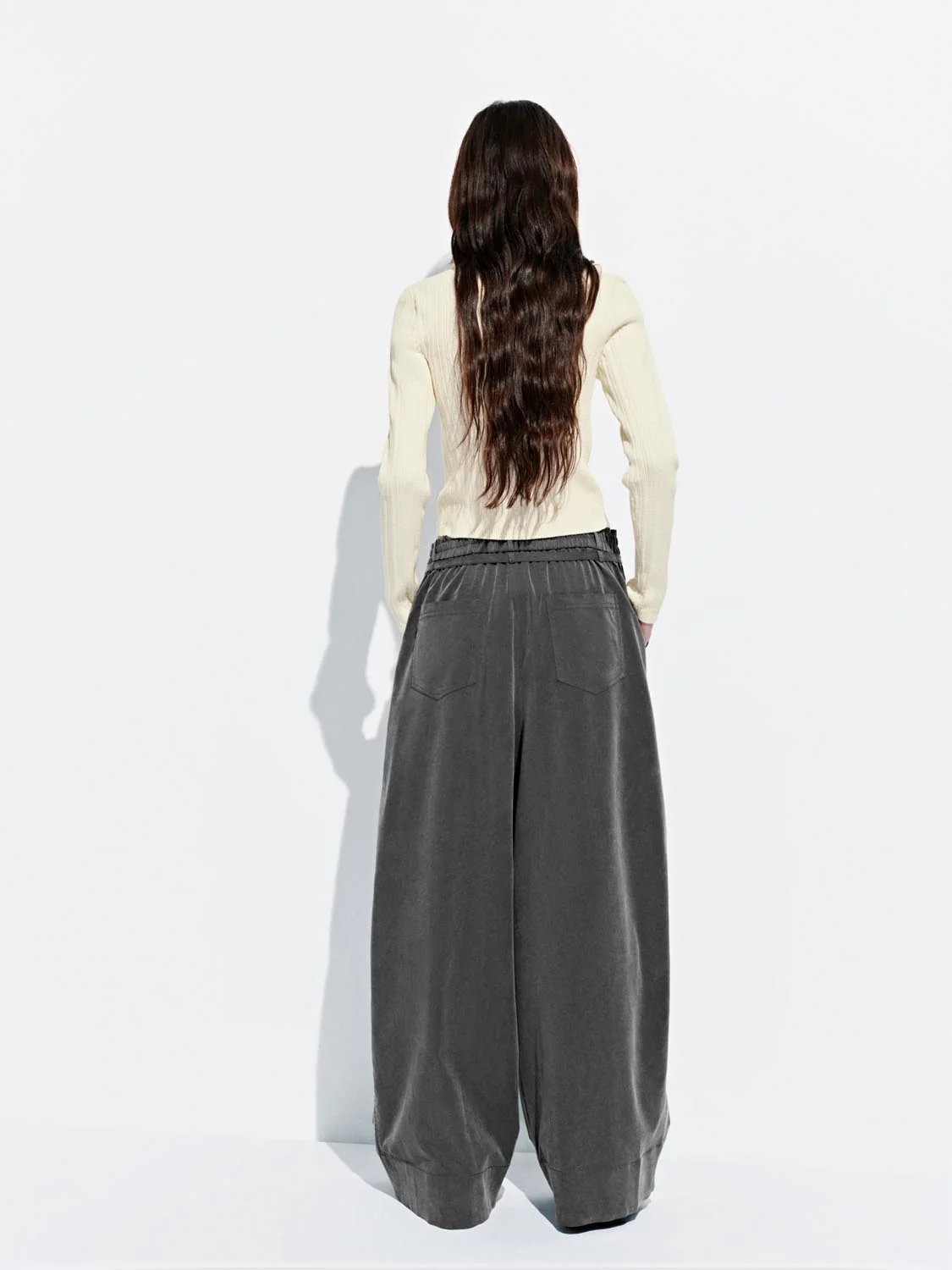 Drawstring Pull On Wide Leg Pants - Image 4
