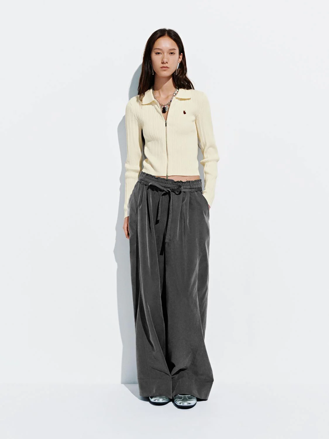 Drawstring Pull On Wide Leg Pants - Image 6