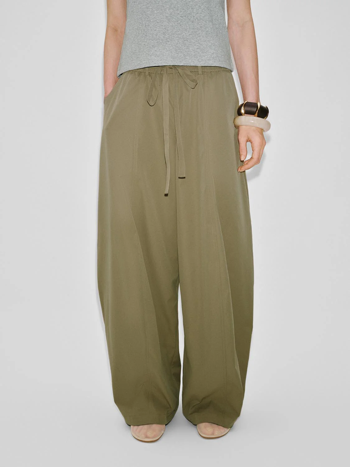 Drawstring Pull On Wide Leg Pants - Image 25