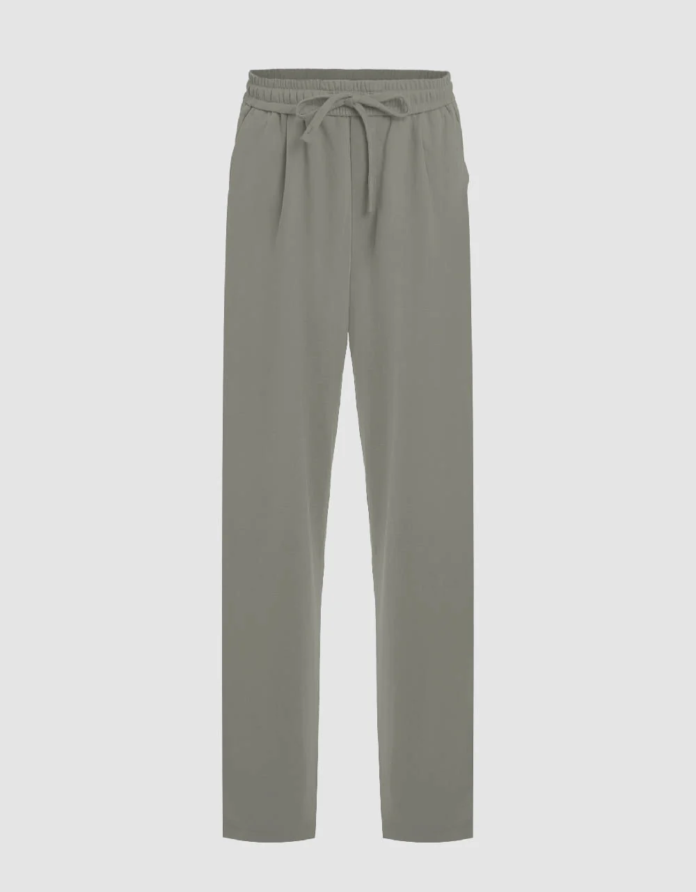 Drawstring Waist Knitted Straight Pants - Image 9