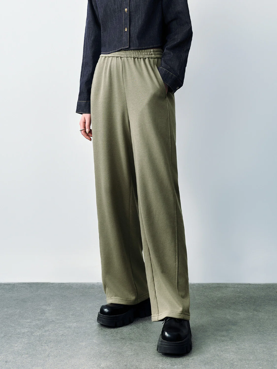 Elastic Waist Wide-Leg Pants - Image 20
